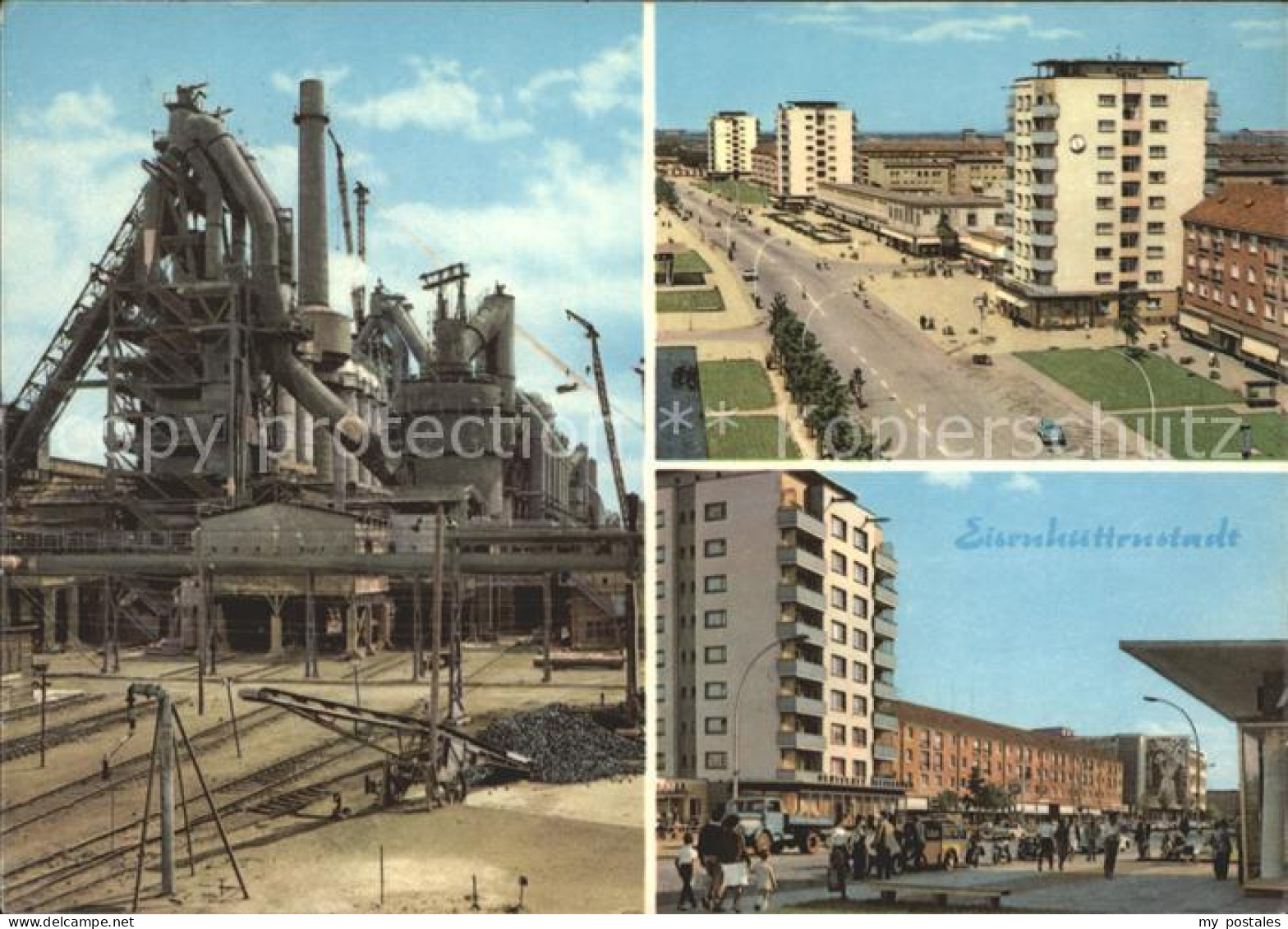 Eisenhuettenstadt Fabrik und Hochhaeuser