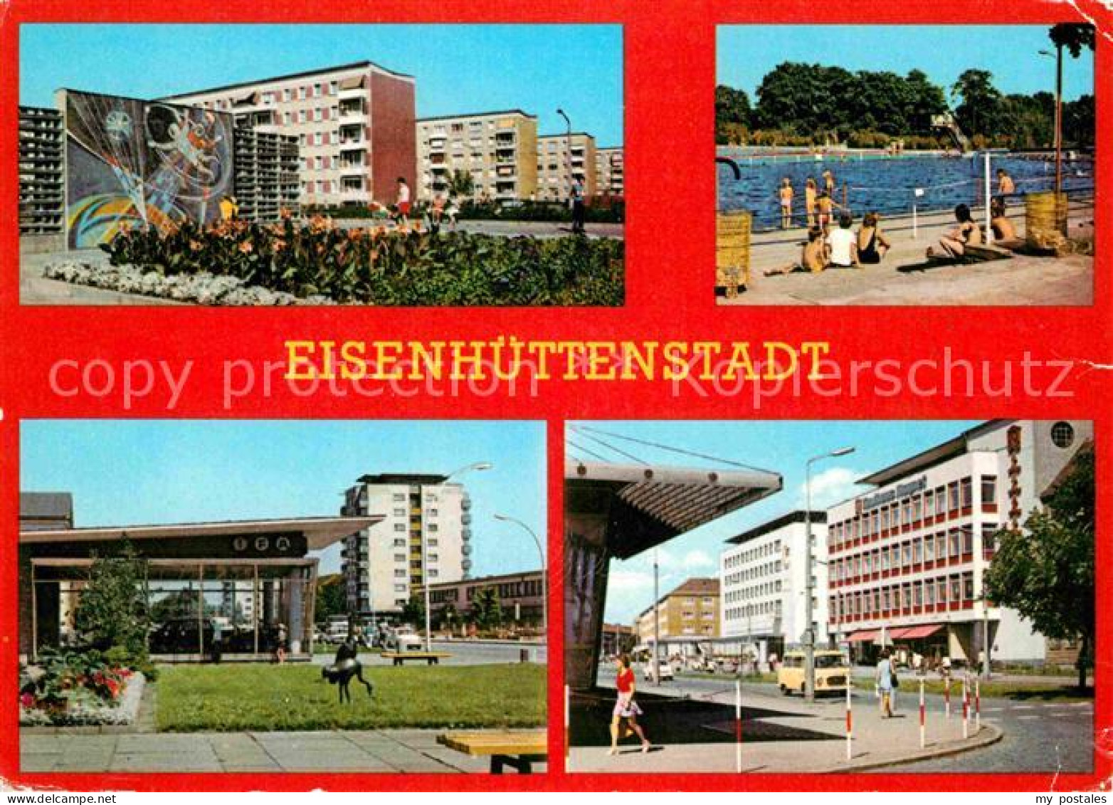 Eisenhuettenstadt Leninallee Schwimmbad Wohnkomplex am Froebelring