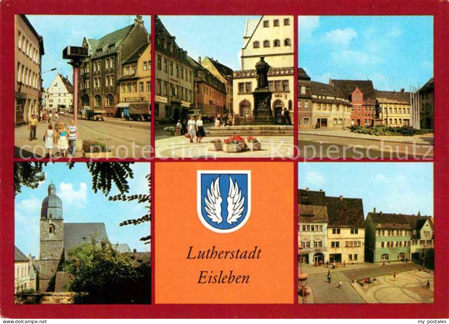 Eisleben Lutherstadt August-Bebel-Plan Lutherdenkmal Petrikirche