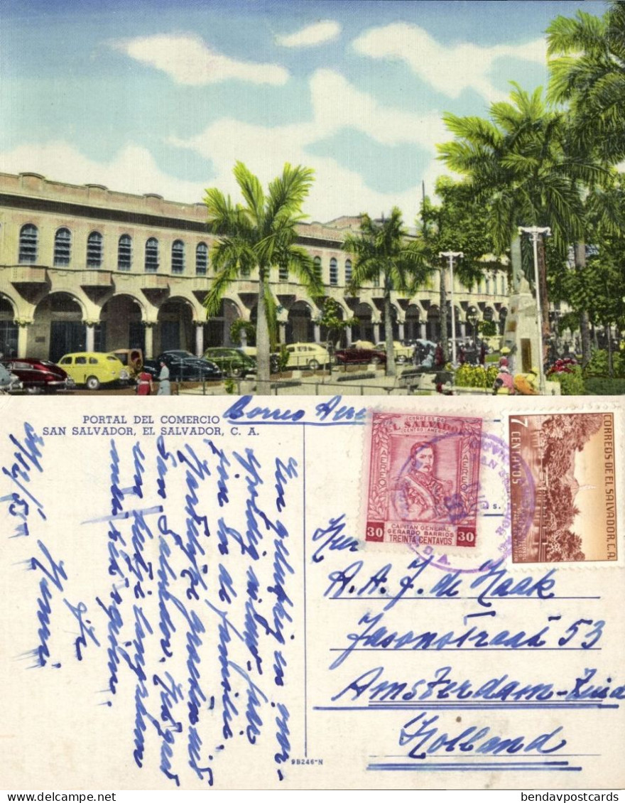 el salvador, C.A., SAN SALVADOR, Portal del Comercio (1955) Postcard