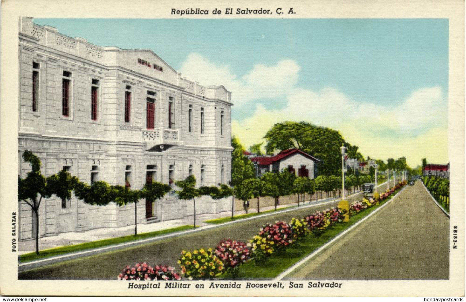 el salvador, SAN SALVADOR, Hospital Militar Avenida Roosevelt (1940s) Postcard