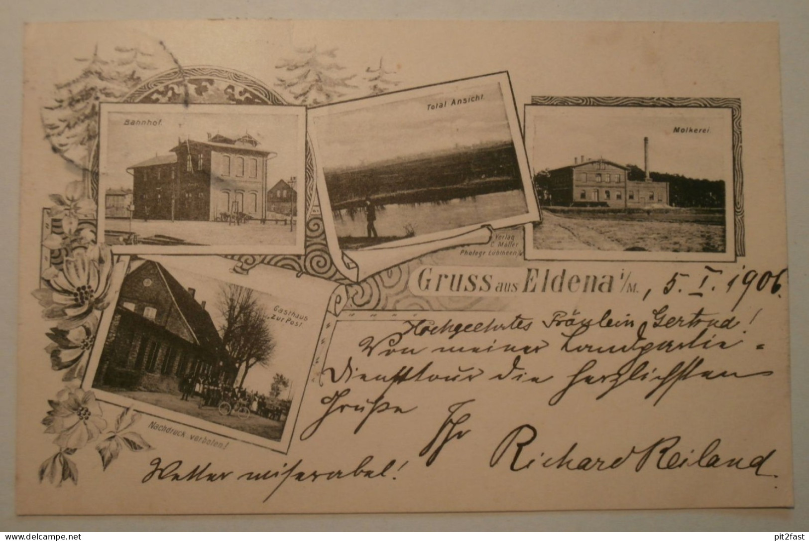 Eldena i. Meckl. , 1906 , Molkerei , Bahnhof , Mecklenburg AK , Ansichtskarte !!