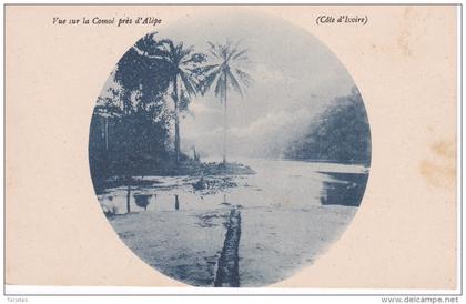 POSTAL DE COSTA DE MARFIL DE VUE SUR LA COMOE PRES D'ALEPE (COTE D'IVOIRE)