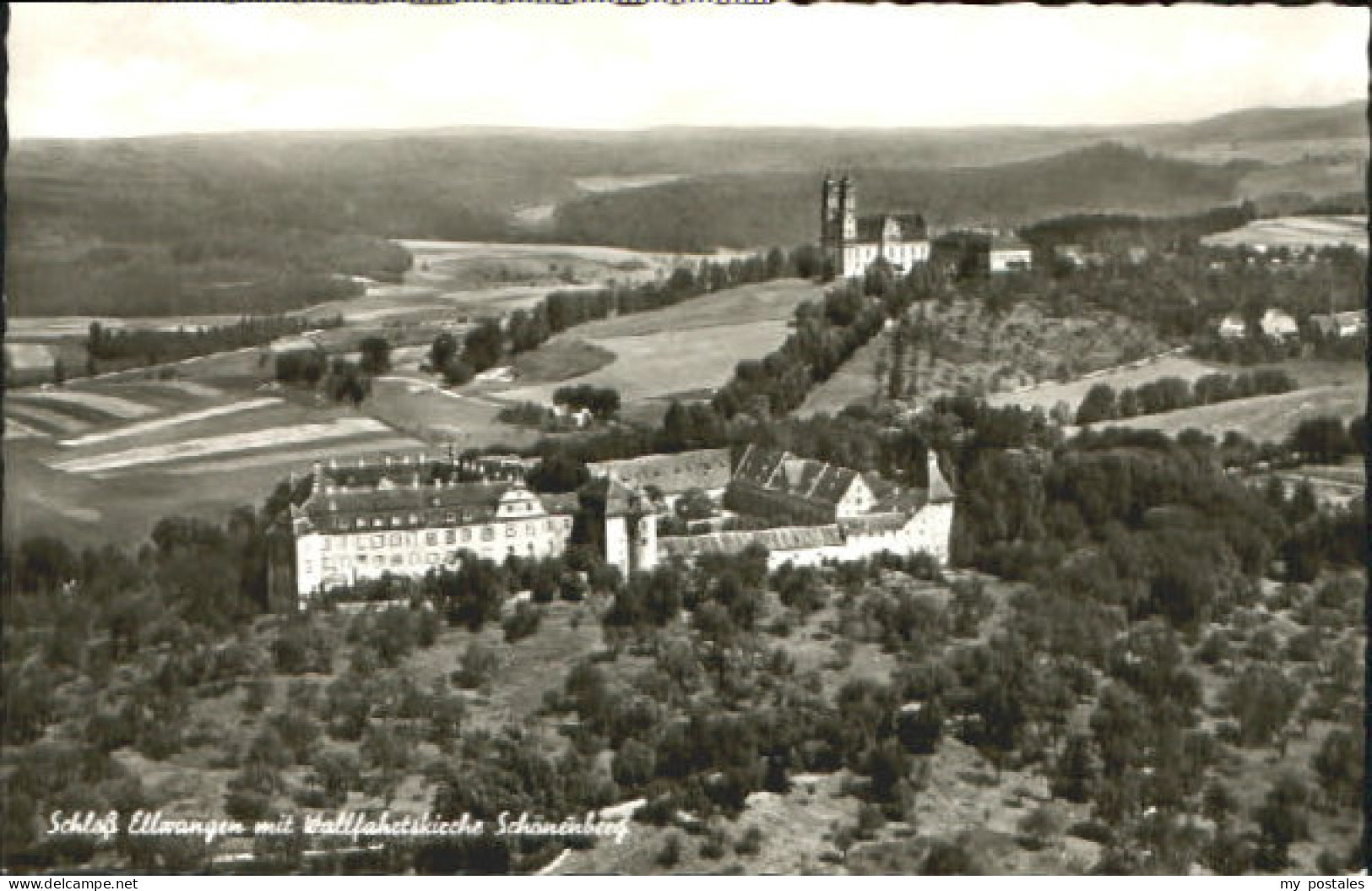 Ellwangen Jagst Ellwangen Schloss Kirche Schoenenberg Fliegeraufnahme
