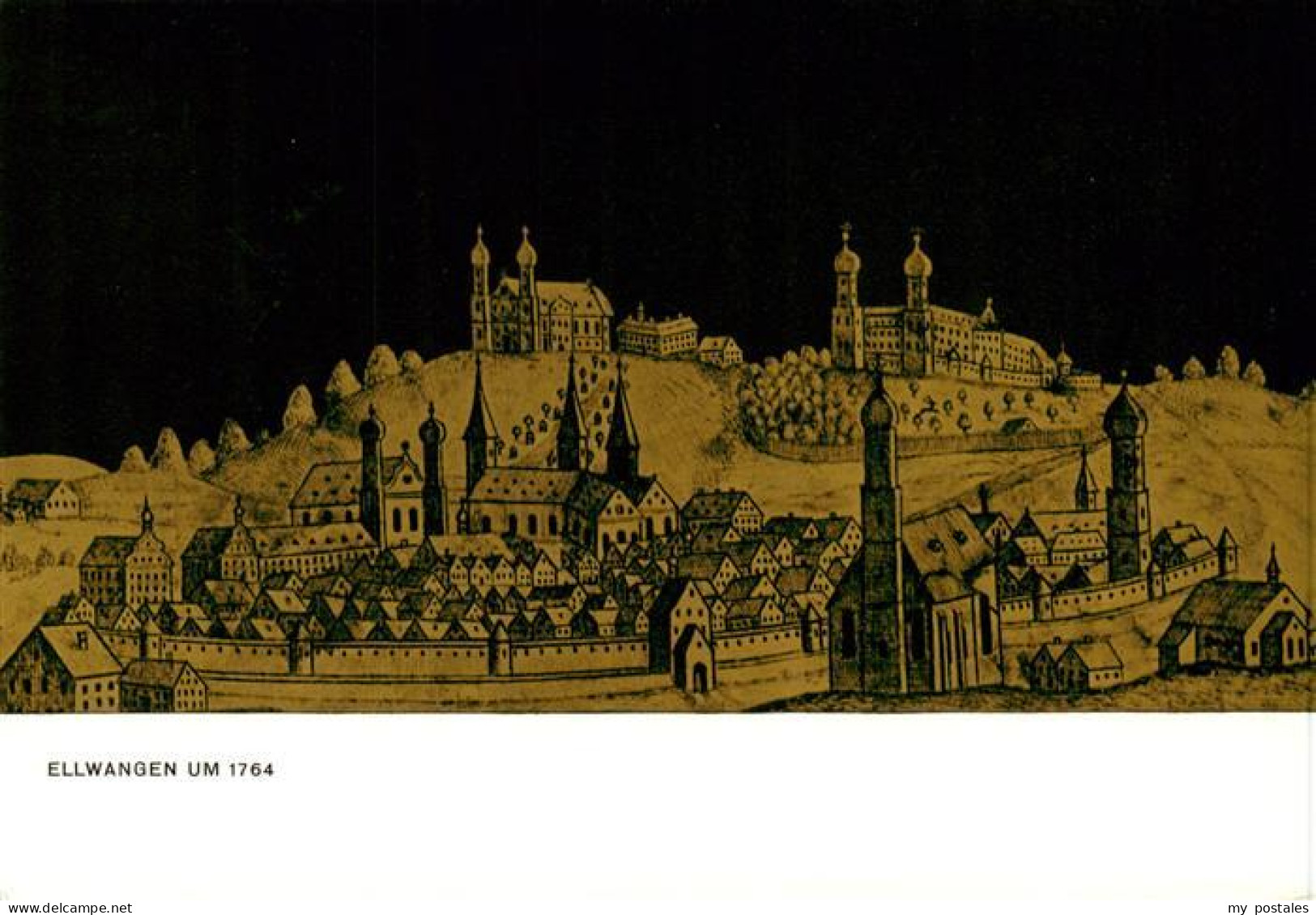 Ellwangen Jagst Schlossmuseum Ellwangen Ansicht der Stadt um 1764