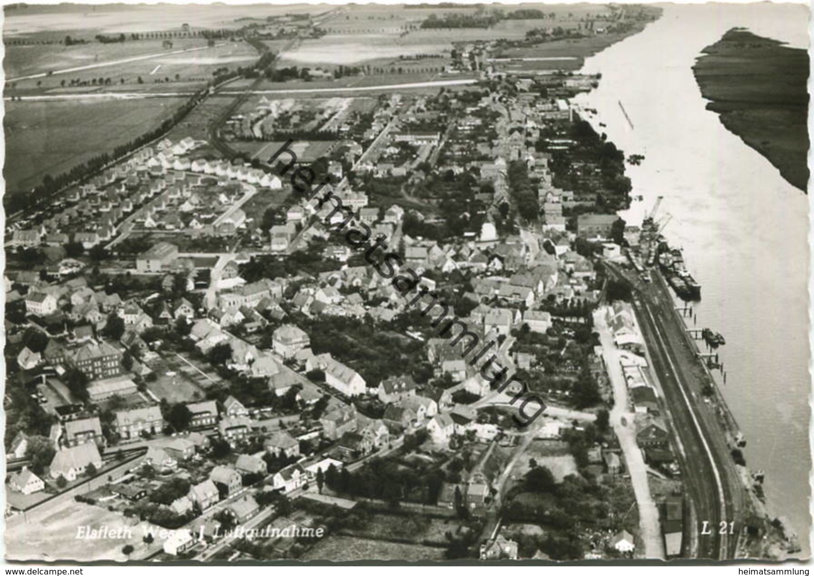 Elsfleth - Luftaufnahme - Foto-AK Grossformat - Verlag Ferd. Lagerbauer & Co Hamburg