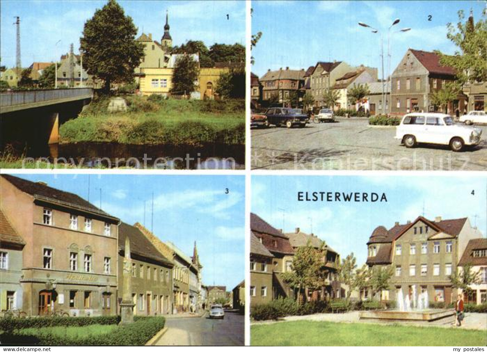 Elsterwerda Elsterpartie Markt Postmeilensaeule Hauptstrasse Markt