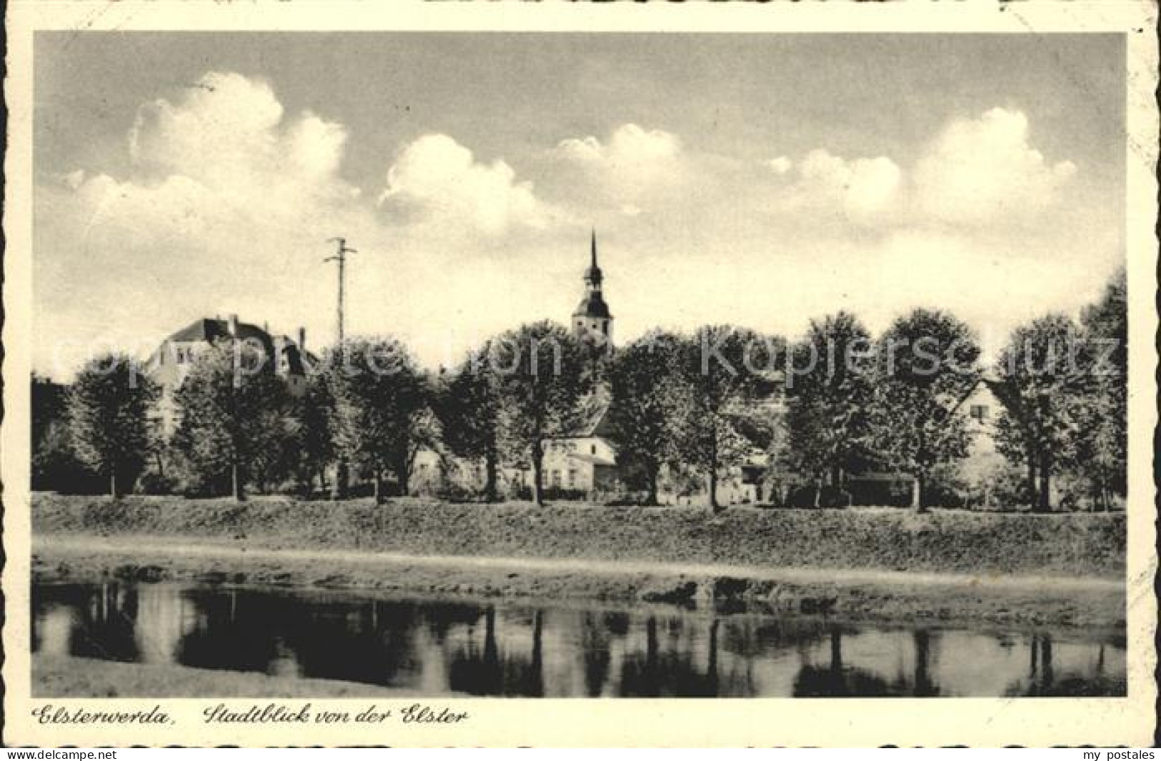 Elsterwerda Stadtblick von der Elster