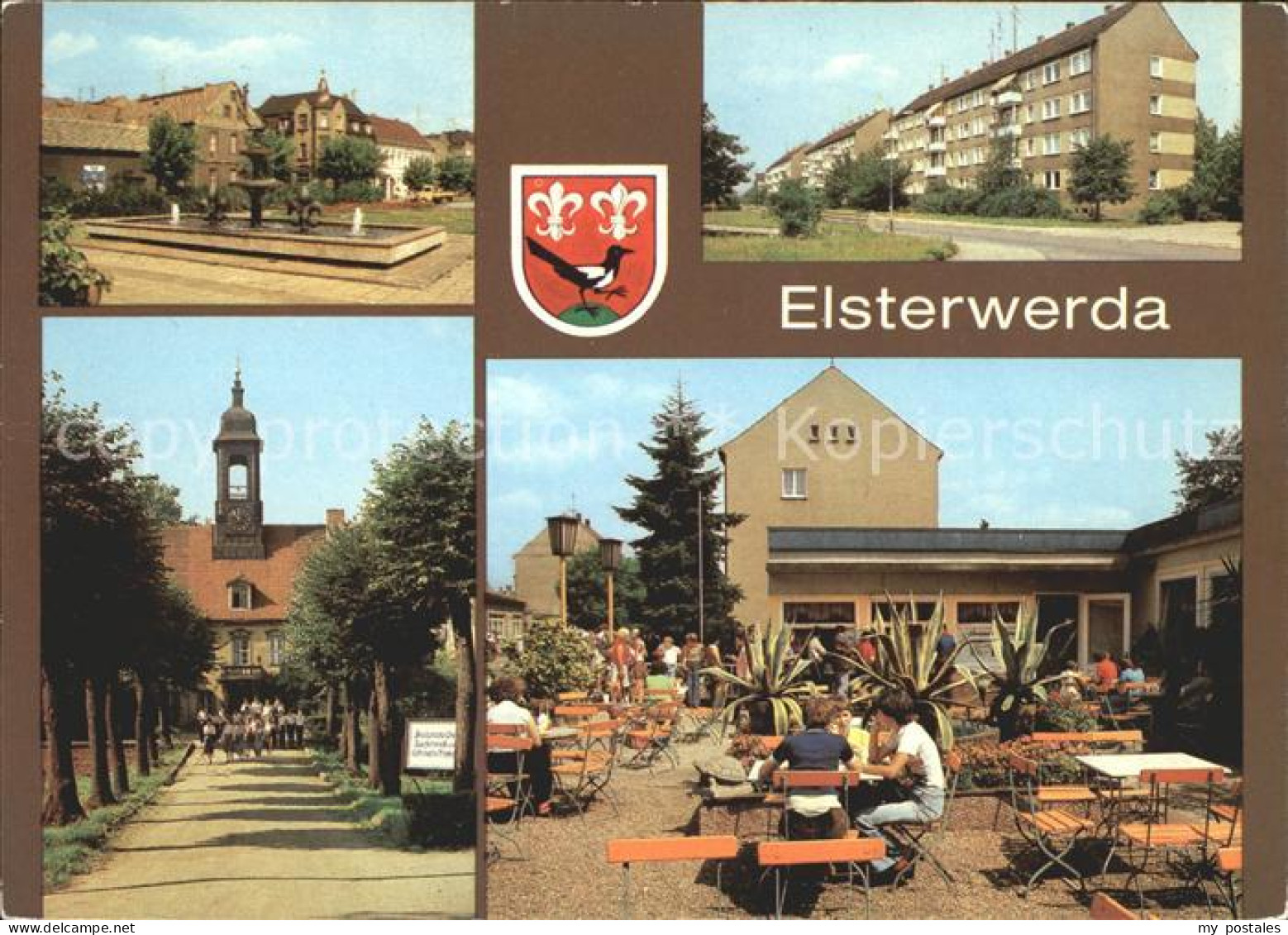 Elsterwerda Wappenbrunnen Markt EisCafe