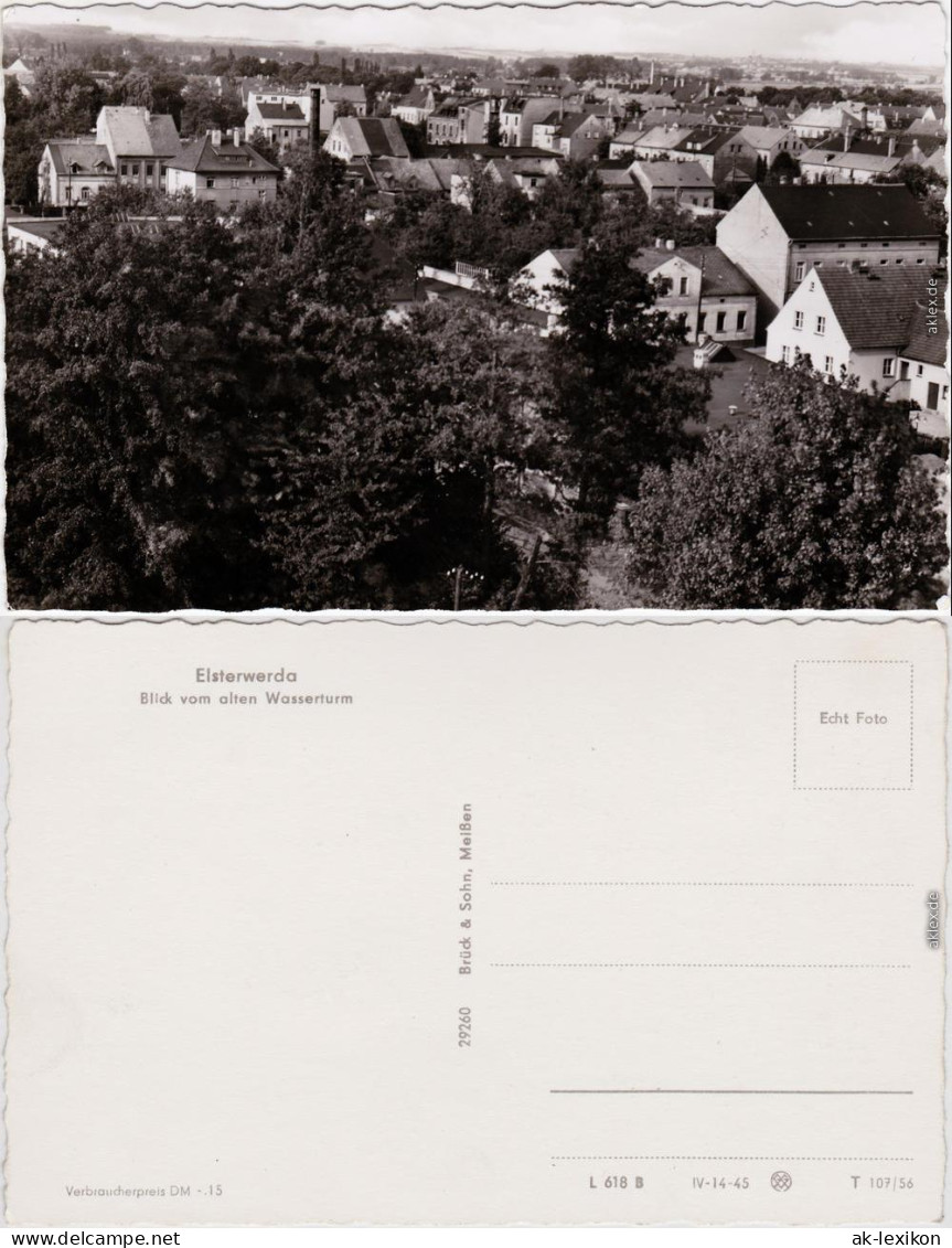 Elsterwerda Wikow Blick vom alten Wasserturm 1956