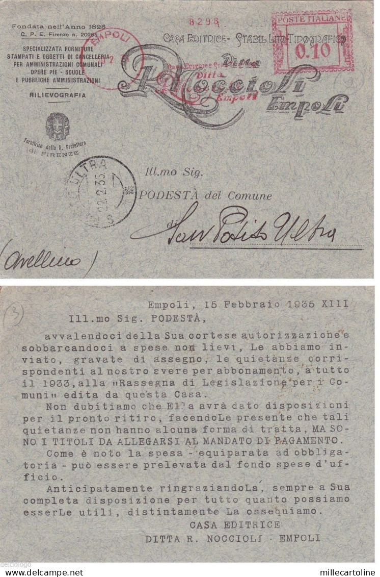 # EMPOLI: testatina CON ANNULLO ROSSO DELLA DITTA R. NOCCIOLI
