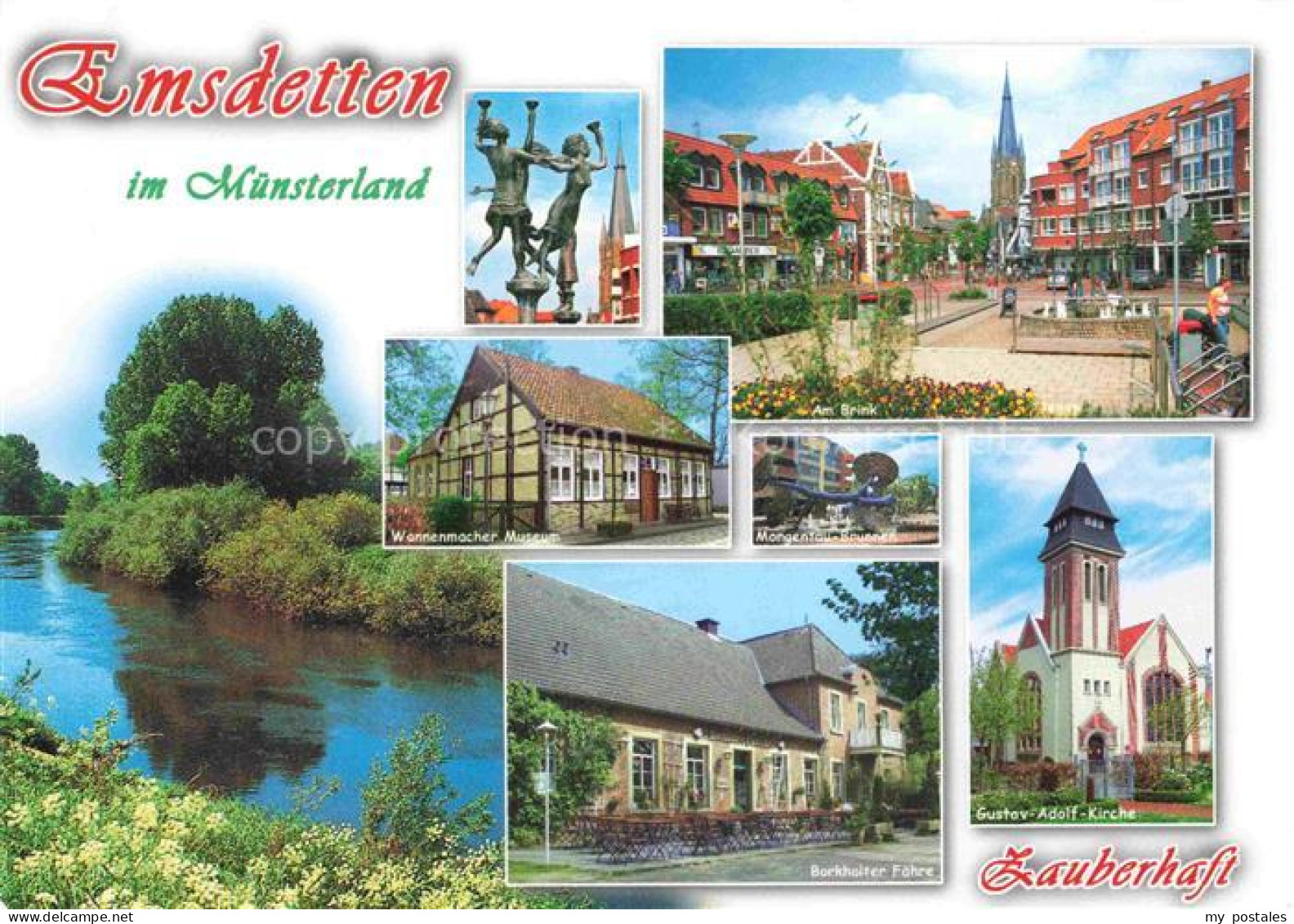 Emsdetten Am-Brink Wannenmacher-Museum Morgenstern-Brunnen Borkholter-Faehre Gus