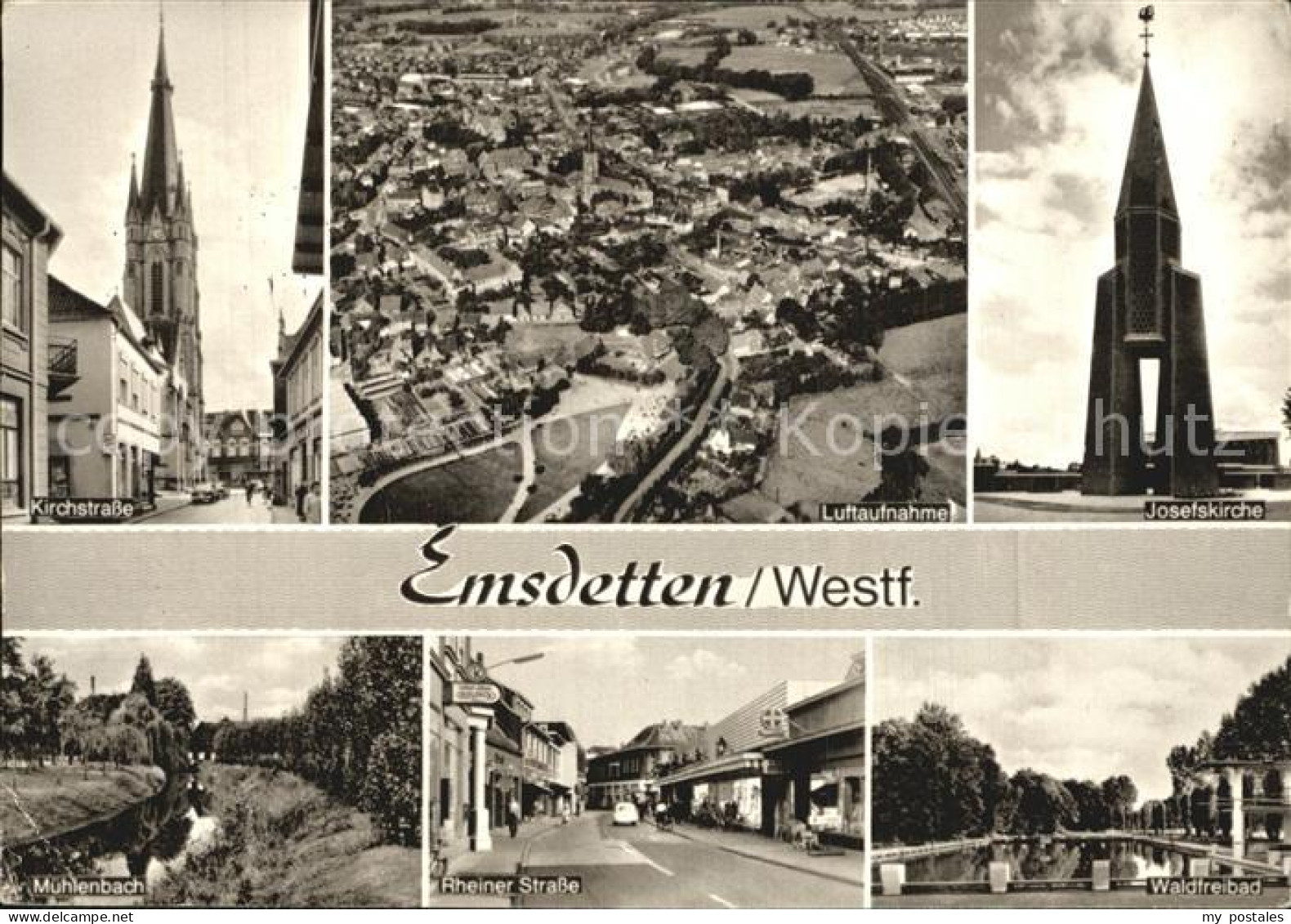Emsdetten Kirchstrasse Josefskirche Muehlenbach Rheiner Strasse Luftaufnahme