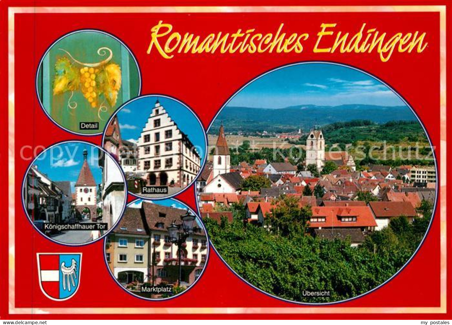 Endingen Kaiserstuhl Detail Koenigsschaffhausener Tor Rathaus Marktplatz Panoram