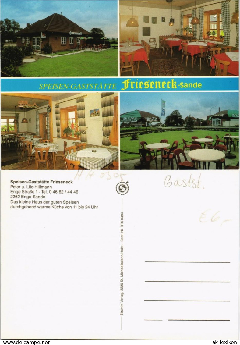 Enge-Sande Speisen-Gaststätte Frieseneck Enge Straße Mehrbildkarte 1975
