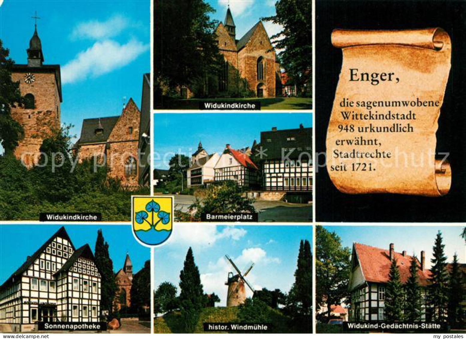 Enger Widukindkirche Barmeierplatz Sonnenapotheke Historische Windmuehle Widukin