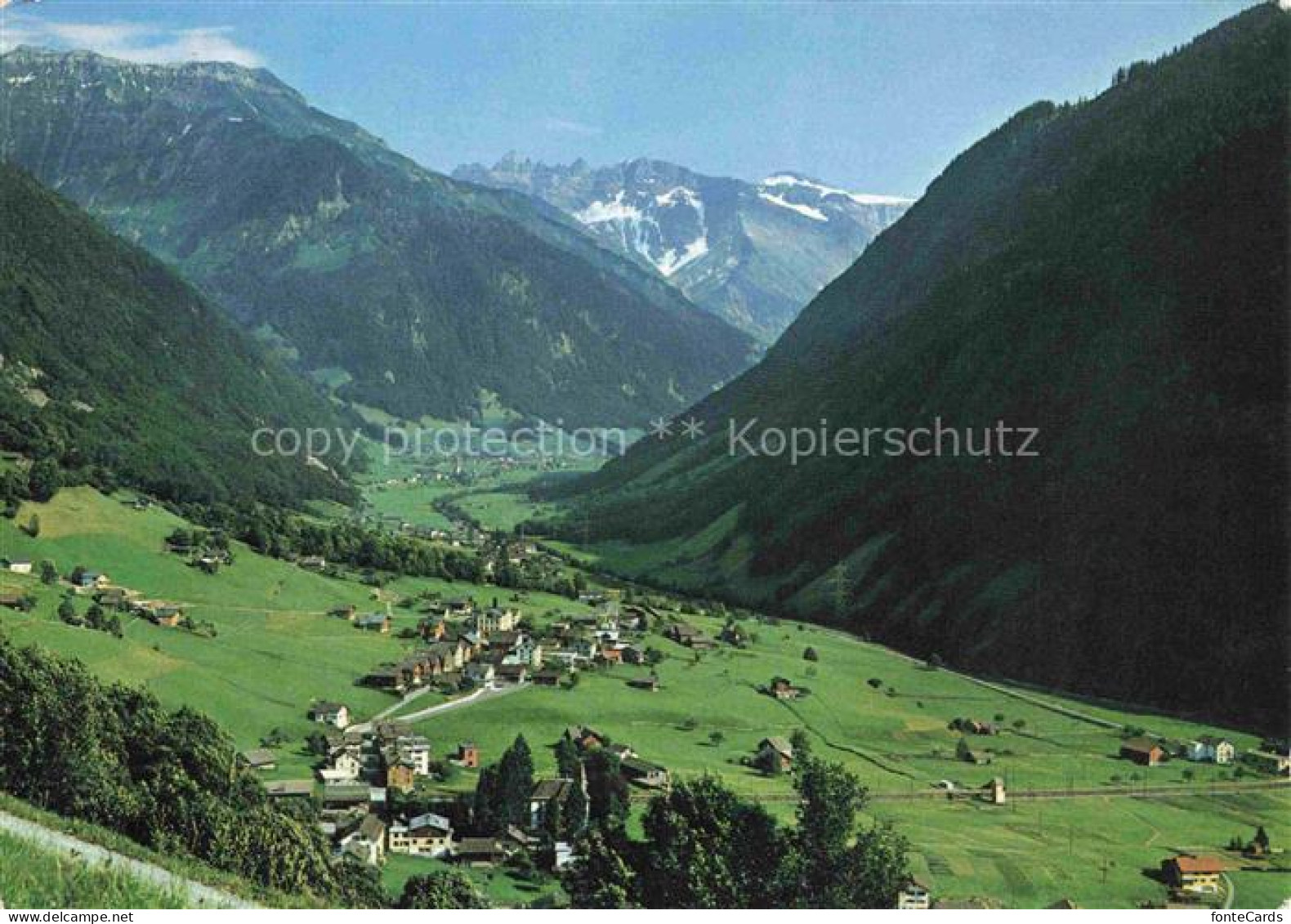 Engi Glarus GL Vorab Tschingelhoerner Tal Bergpanorama Sernftal Sommer Wiesen Be