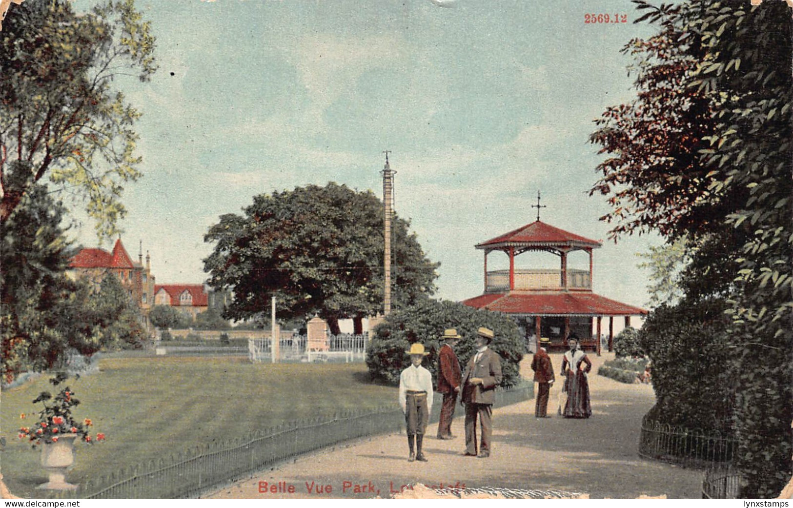 England 1908 Lowestoft Belle Vue Park vintage postcard