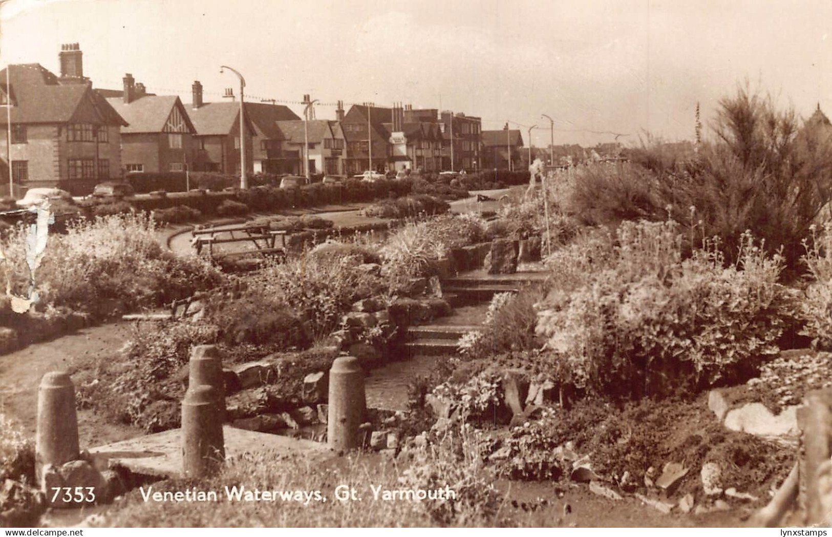 England 1966 Great Yarmouth Venetian Waterways vintage postcard