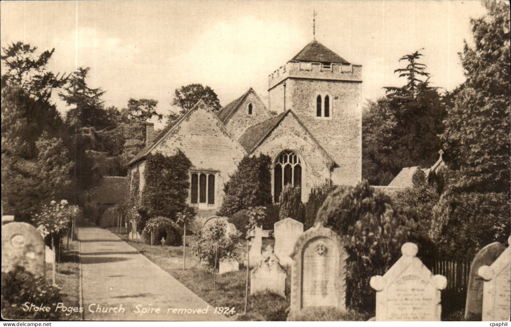 England-Angletrees- Buckinghamshire- Stoke Poges Church- Spire Removed 1924