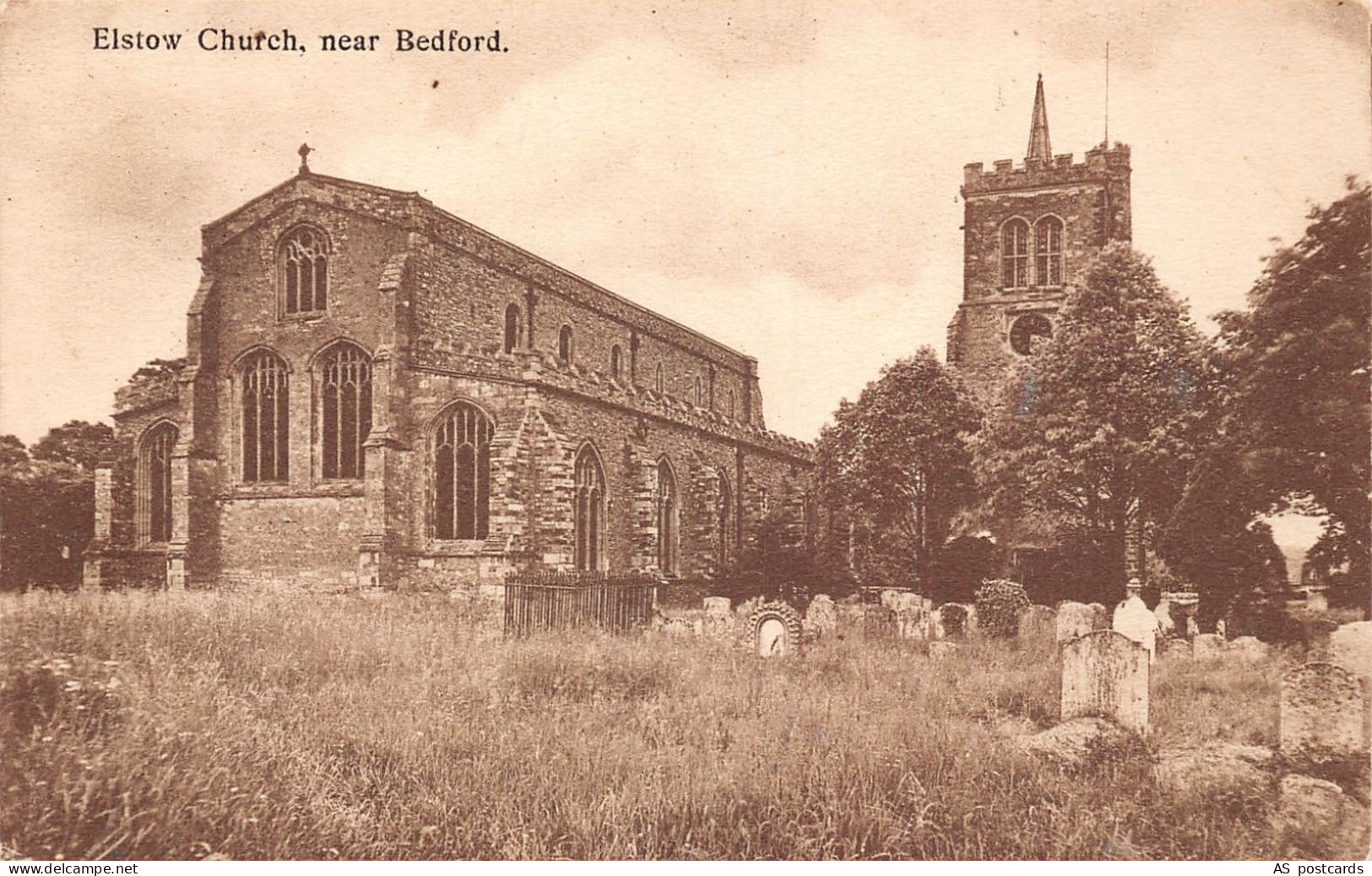 England Elstow Church near Bedford vintage postcard C434