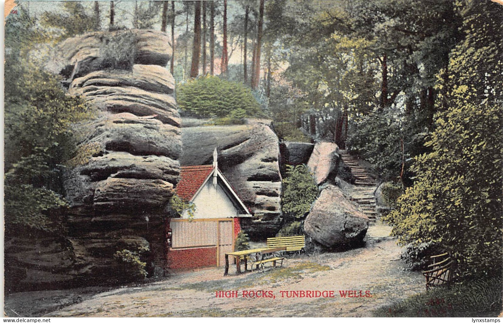 England High Rocks Tunbridge Wells House vintage postcard