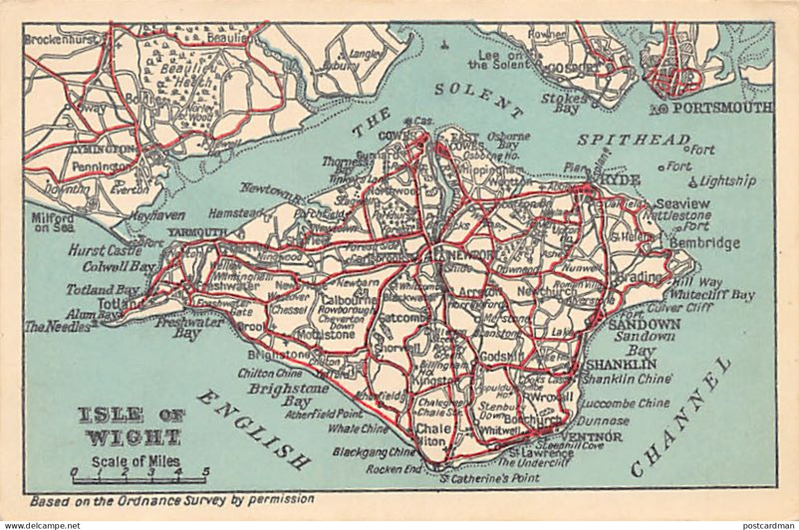 England - Isle of Wight - ISLE OF WIGHT Based on the Ordnance Survey by permission