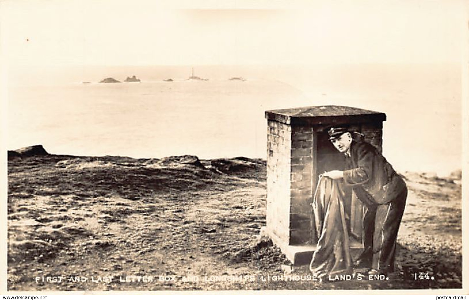 England - LAND'S END - First and last latter and Longships Lighthouse - REAL PHOTO