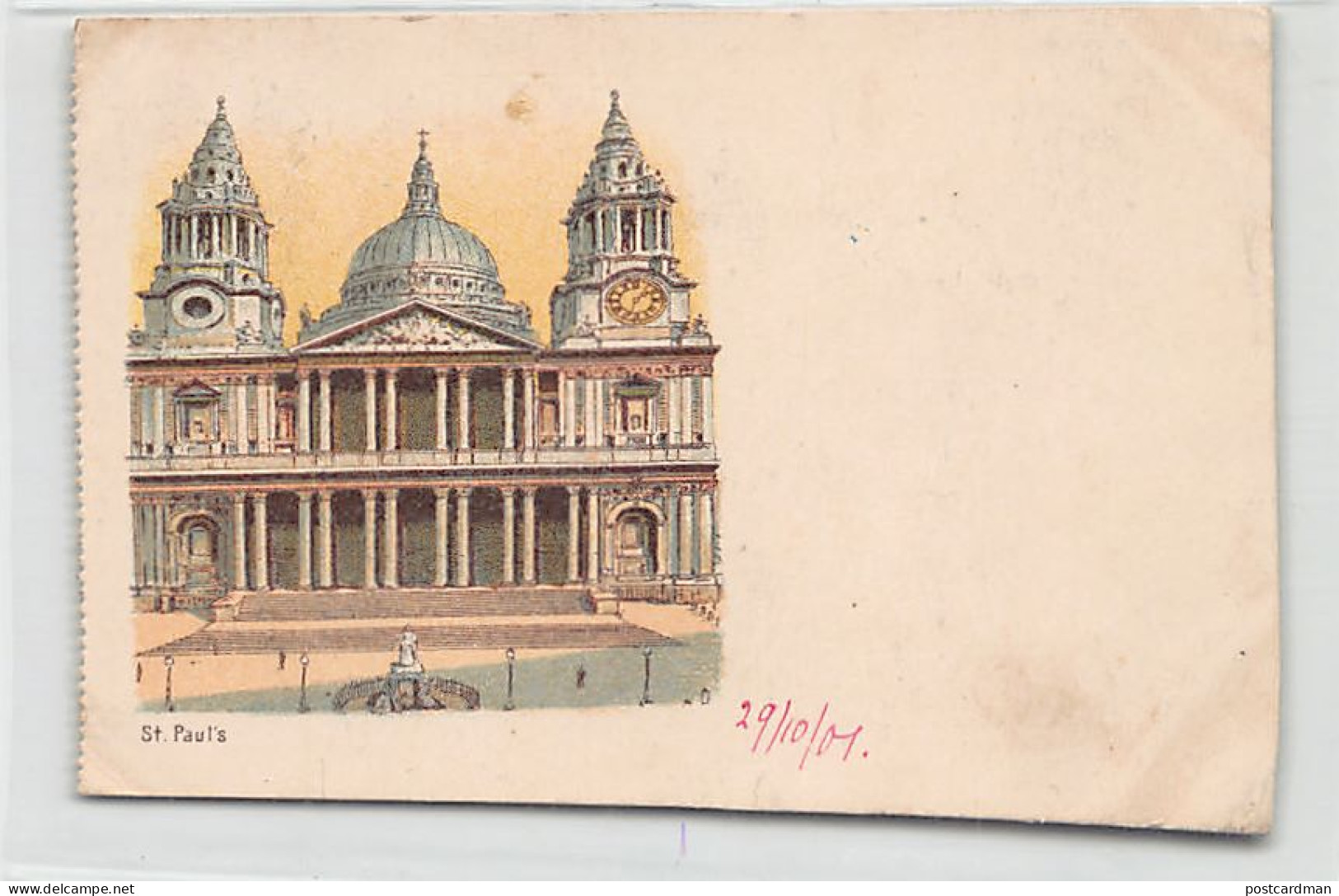 England - LONDON - St. Paul's Cathedral - FORERUNNER SMALL SIZE POSTCARD