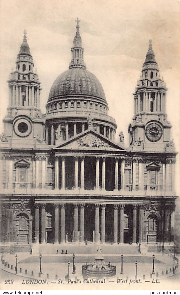 England - LONDON St. Paul's Cathedral West Front- - Publisher Levy LL. 259
