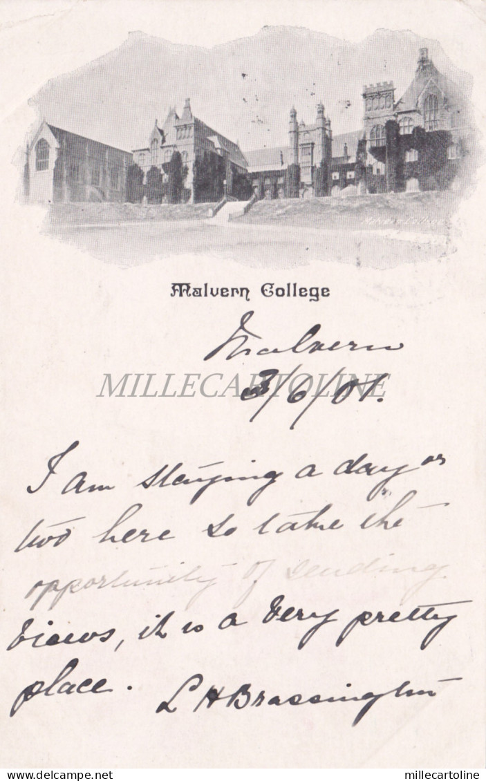 ENGLAND - Malvern College 1901 Postcard