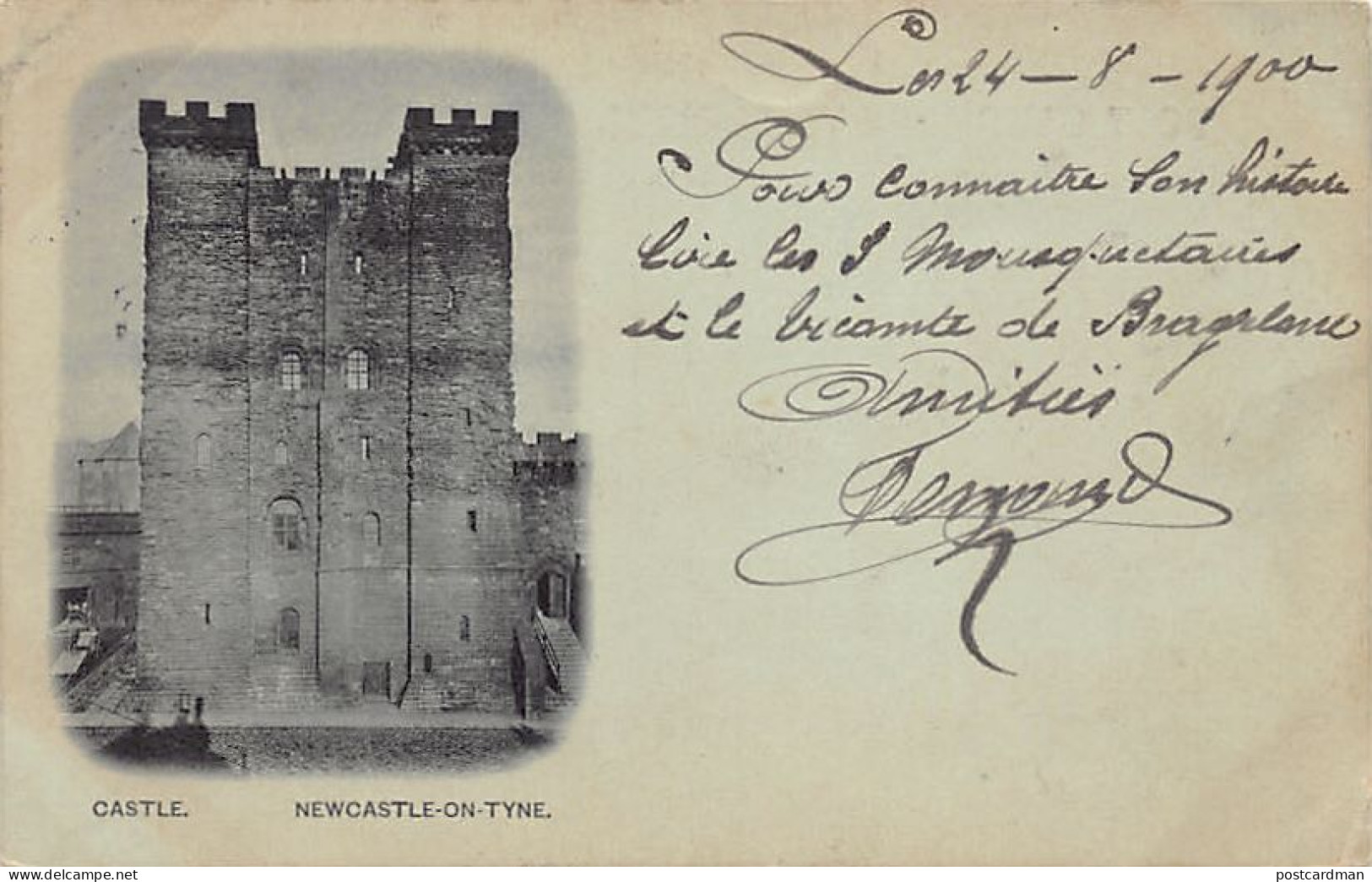 England - NEWCASTLE UPON TYNE - Castle by night - FORERUNNER POSTCARD Year 1900