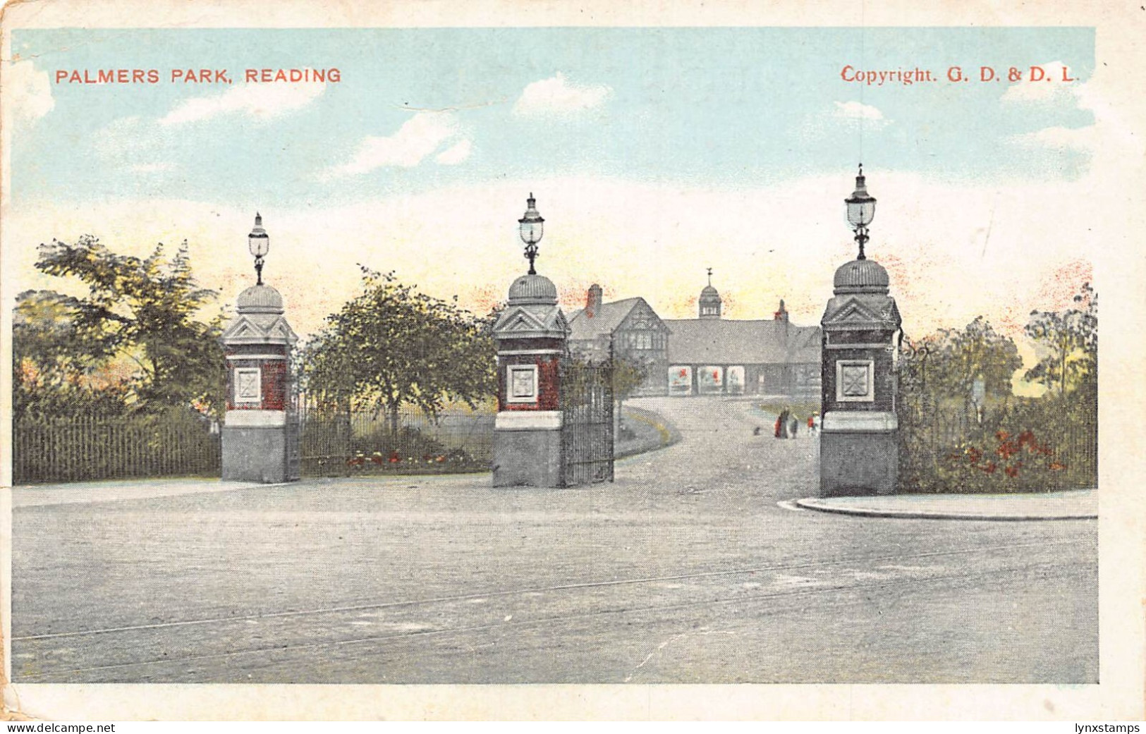 England Palmers Park Reading vintage postcard