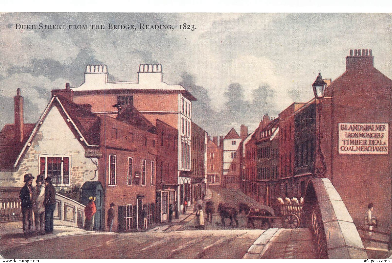 England Reading Duke Street from the Bridge Reading as in 1823 postcard B692