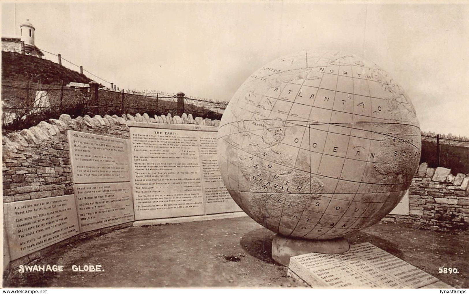 England Swanage Globe vintage postcard