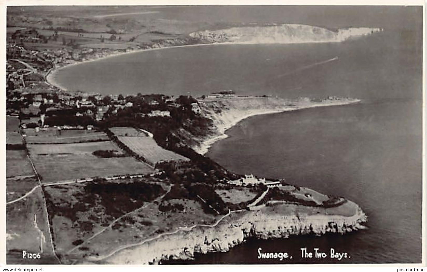 England - SWANAGE - The Two Bays - AERAIL VIEW Real Photo