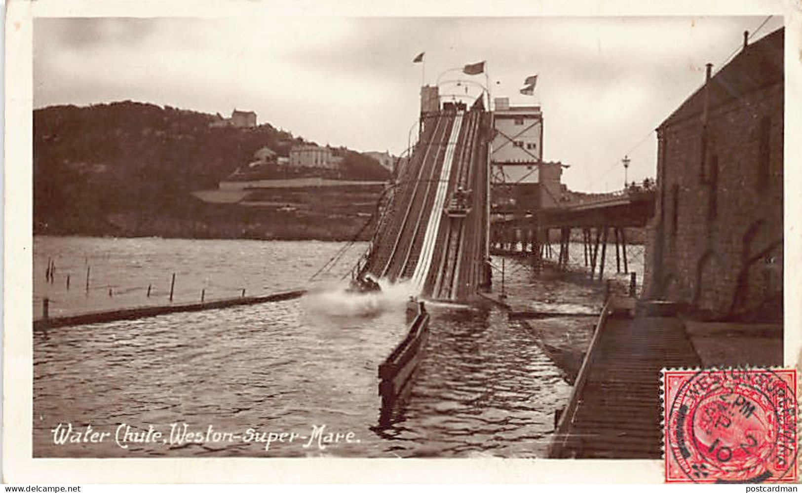 England - WESTON-SUPER-MARE - Water Chute - REAL PHOTO