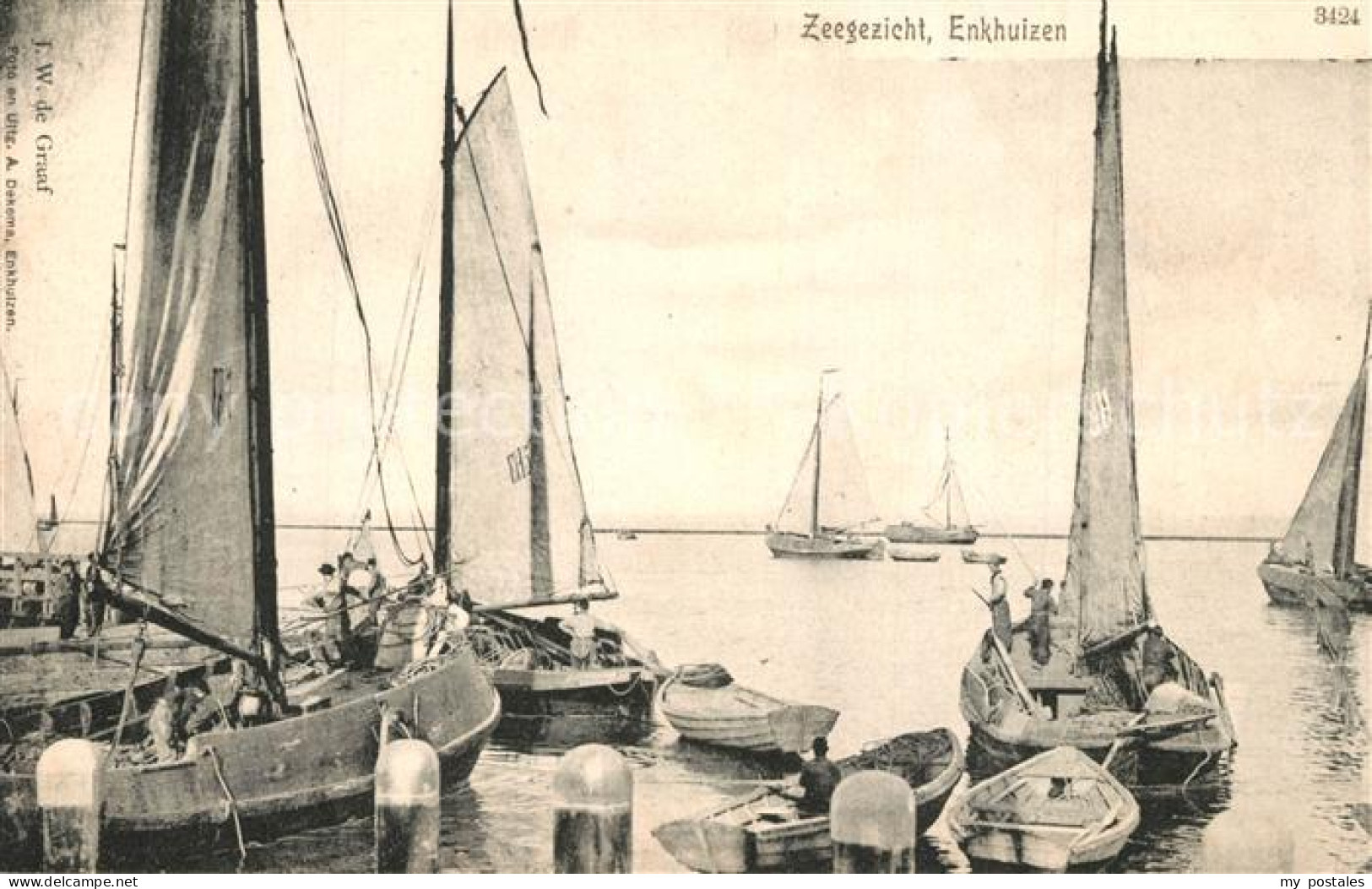 Enkhuizen Zeegezicht Hafen Segelboote Fischerboote