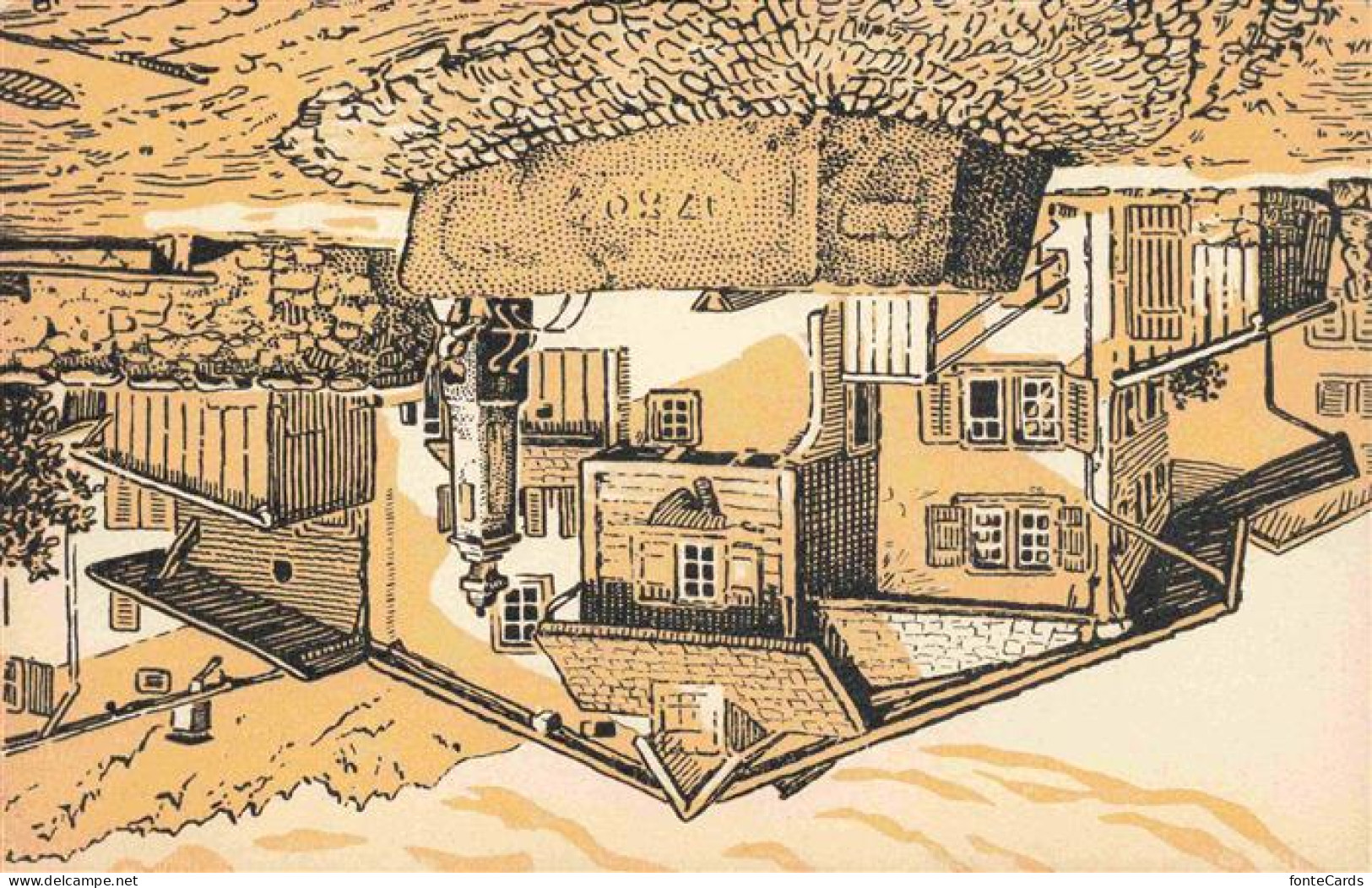 Ennenda Partie im Oberdorf Kuenstlerkarte