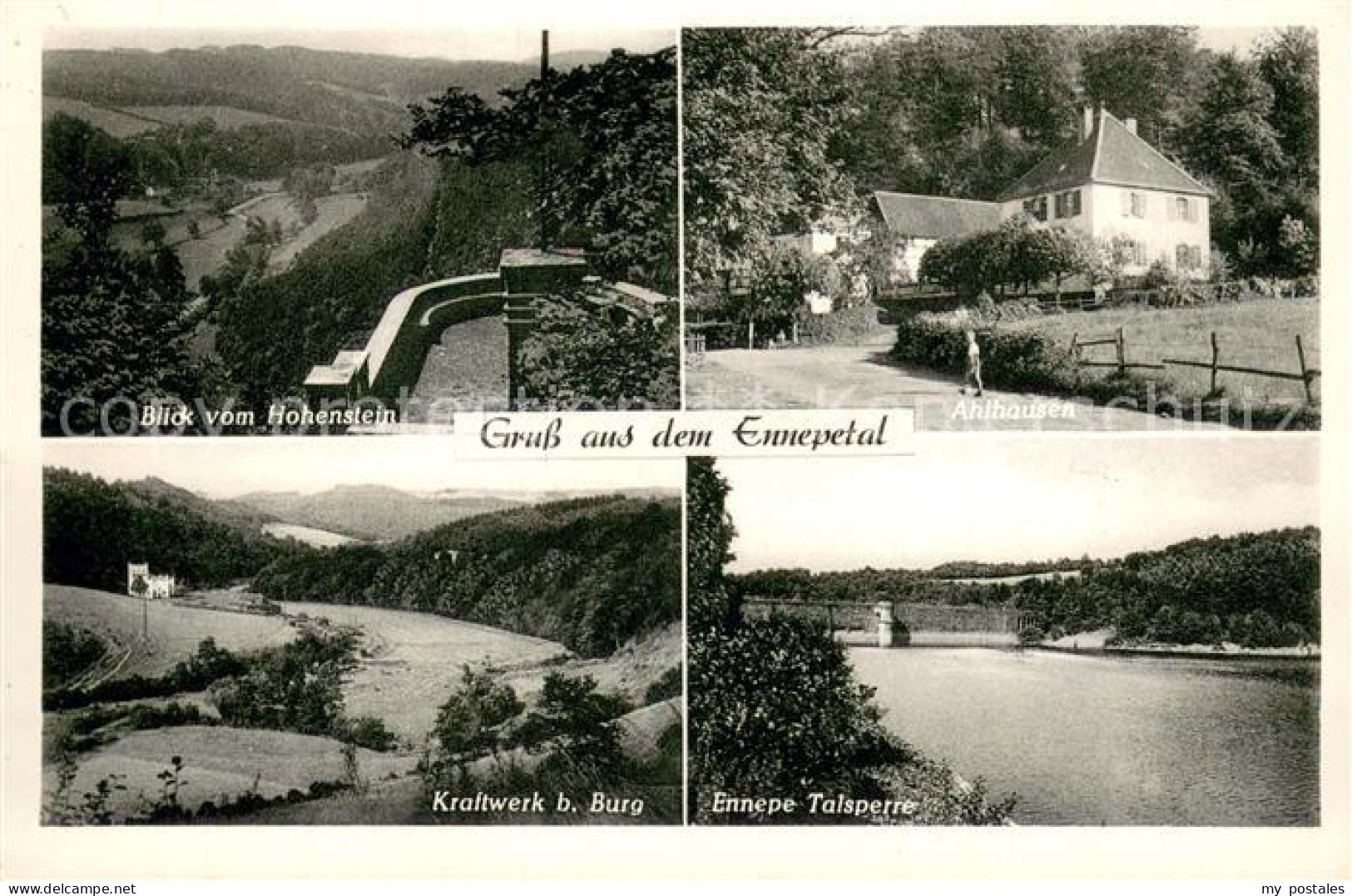 Ennepetal Voerde Blick vom Hohenstein Ahlhausen Kraftwerk bei Burg Enneppe Talsp