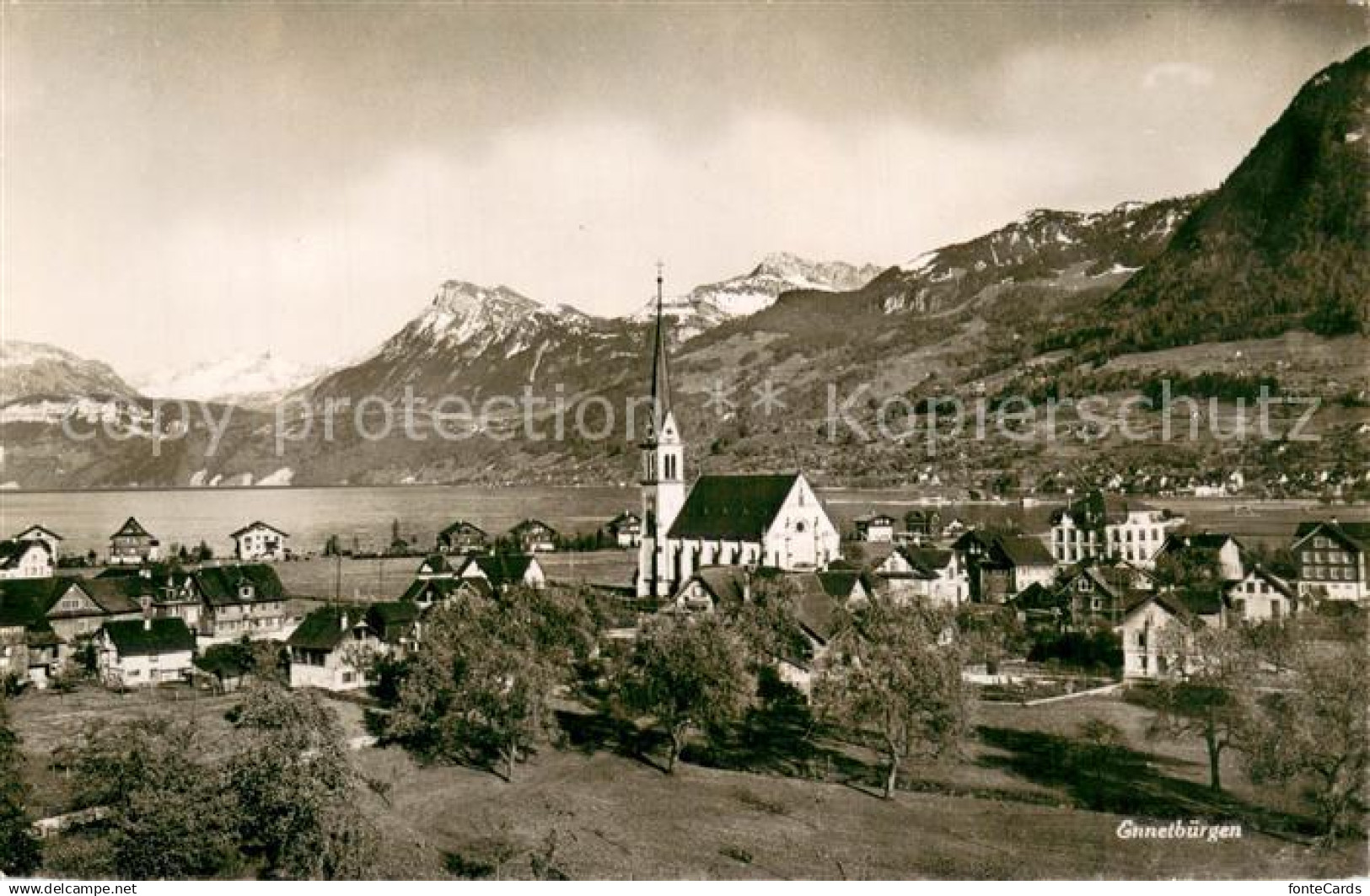 Ennetbuergen Panorama mit Kirche