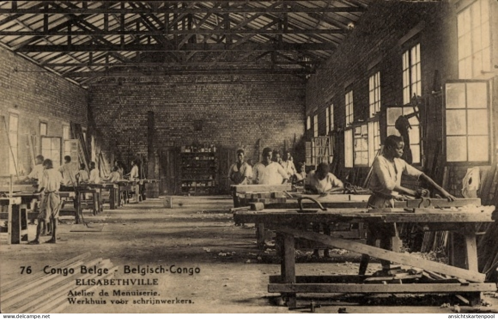 Entier postal CPA Lubumbashi Elisabethville DR Kongo Zaire, Atelier de Menuiserie