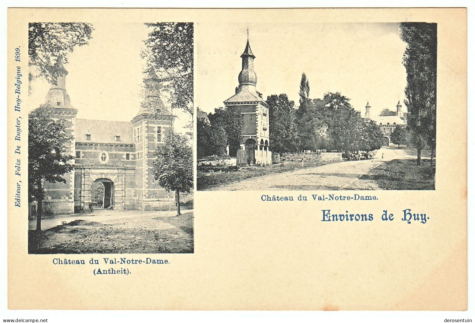 Environs de Huy Château du Val Notre Dame Antheit [Felix Ruyter 1899 het kasteel van le internat abbaye abdij Wanze]