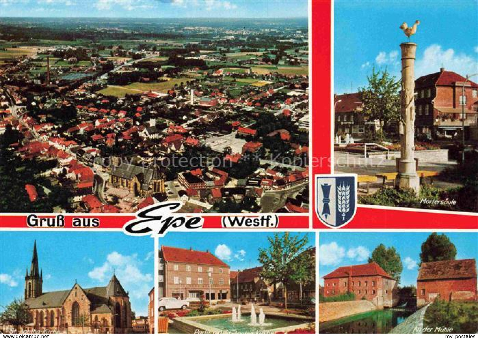 Epe Westfalen Gronau Borken NRW Fliegeraufnahme Martersaeule St Agatha Kirche Br