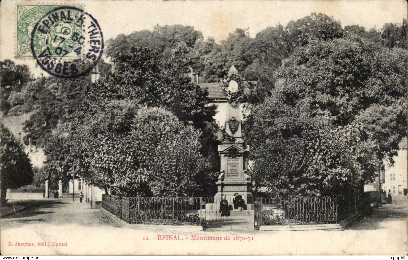 Epinal - Le Monument de 1870 - CPA
