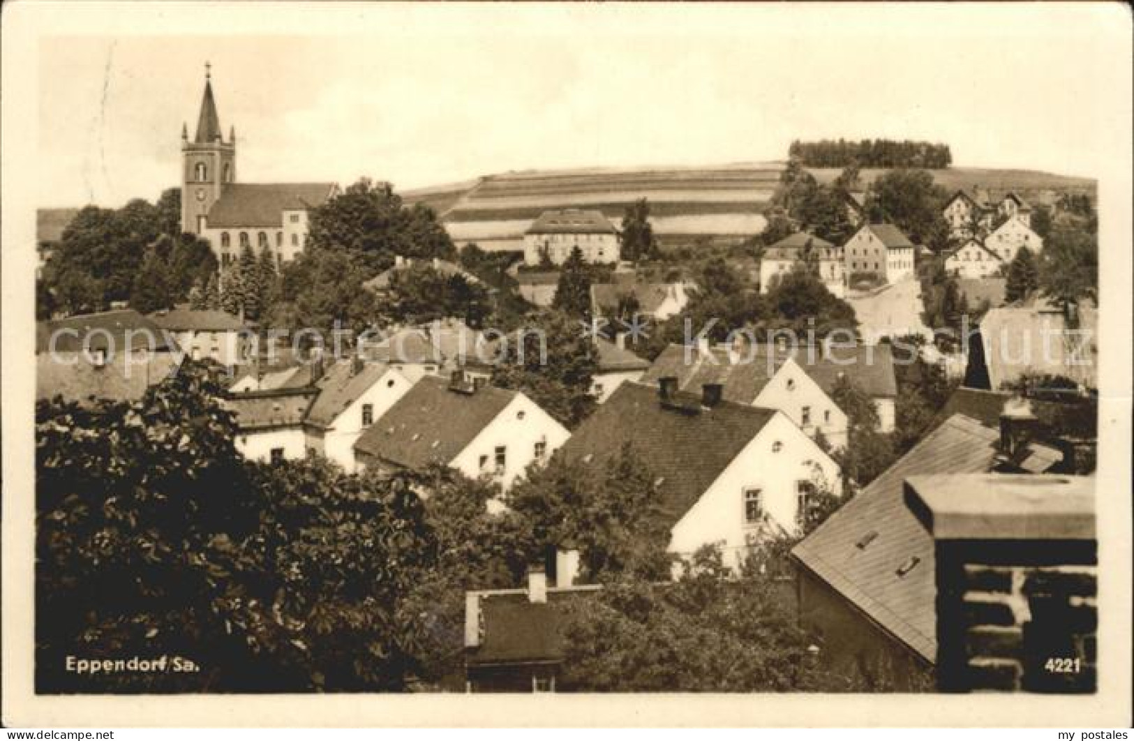 Eppendorf Sachsen Ortsansicht mit Kirche