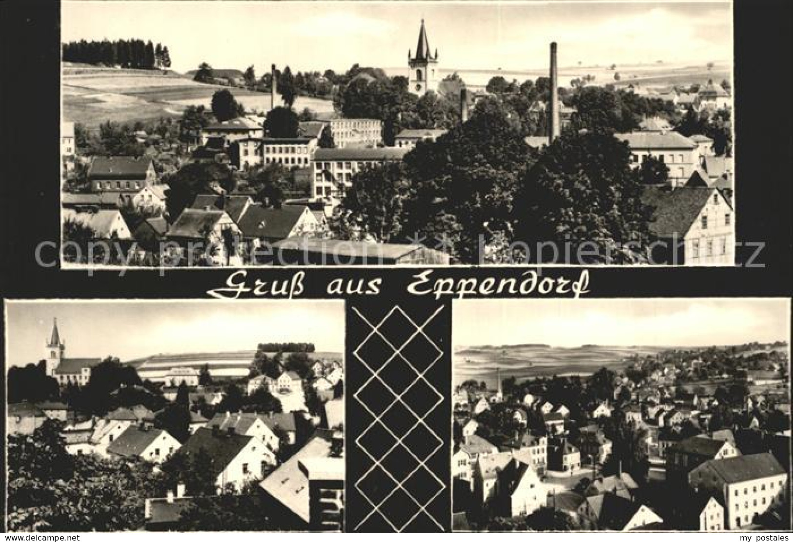 Eppendorf Sachsen Teilansichten mit Kirche
