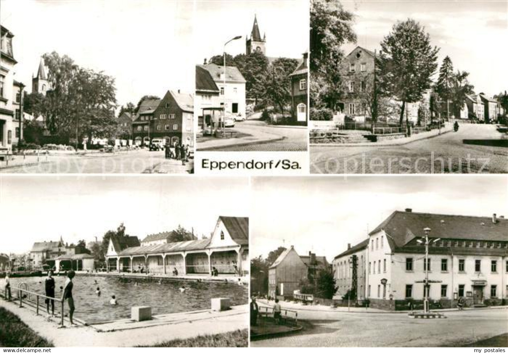 Eppendorf Sachsen Teilansichten Strassenpartie Freibad