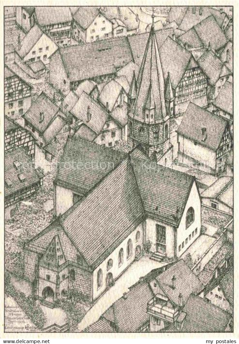 Eppingen Kath Stadtpfarrkirche Unsere Liebe Frau Mariae Himmelfahrt Zeichnung