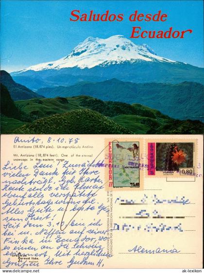 Postcard Ecuador Ecuador Allgemein Mt. Antizana 1978